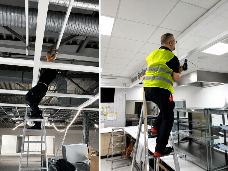 Monteur von mediaRESULT bei der Installation
